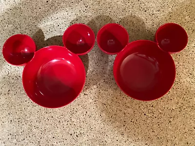 Disney Mickey Mouse Shaped Bowl Zak! Designs Red Chip & Dip Snack Bowls-Set Of 2 • $24.49