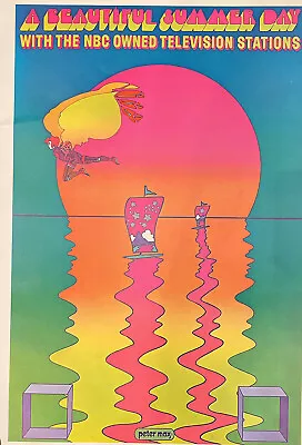 Original Vtg Peter Max Poster 1970 MCM Mod 11x16” NBC A Beautiful Summer Day • $29