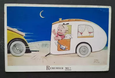  Remember Me!  Girl Caravan Attwell 1938 Postcard • £3
