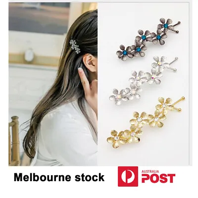 $3.99 • Buy 2*Women's Metal Hairpin Five-leaf Flower Clips Fashion Lady's Hair Accessories
