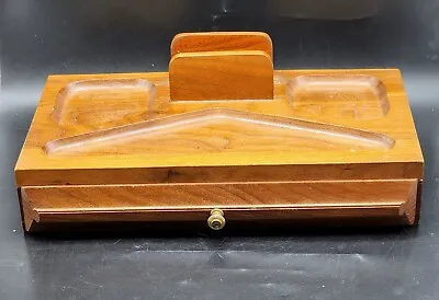 Men's Vintage Wooden Dresser Valet Jewelry Box Caddy Organizer • $18