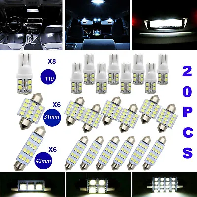 $4.17 • Buy 20pcs Car Interior White Combo LED Map Dome Door Trunk License Plate Light Bulbs