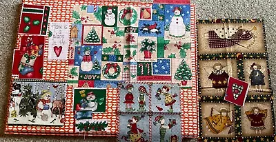 Christmas Theme Cotton Fabric Scrap Pieces..lovely! • £5.50