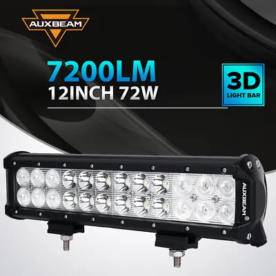 AUXBEAM 12 Inch 72W Combo LED Work Light Bar Driving Offroad For Jeep Ford Dodge • $68.35