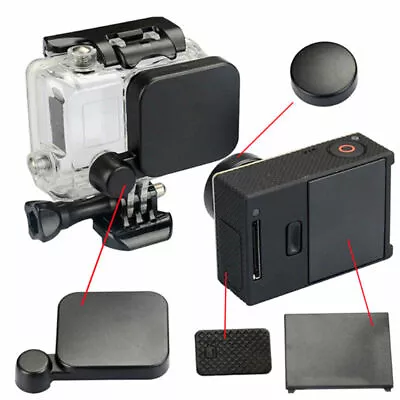 $9.99 • Buy Black Lens Cap+battery Back Door+side Door Cover For Gopro Hero 3+/4 Camera