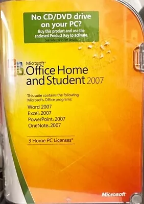 Microsoft Office 2007 Home & Student 3 PCs Full English Retail Disc / Prod Code • $29.95