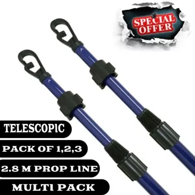 2.4M Telescopic Line Prop Heavy Duty Support Washing Clothes Extendable Pole • £7.99