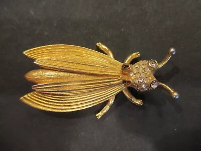 Vintage Stunning Gold Tone Bug Pin Brooch~signed: Hattie Carnegie • $20