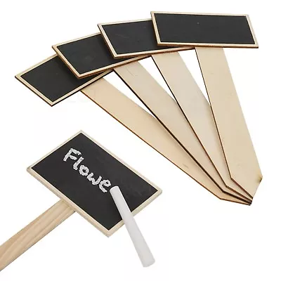 £3.49 • Buy Wooden Herb Plant Pot Blackboard Garden Kitchen Seed Flower Labels Chalk Tags
