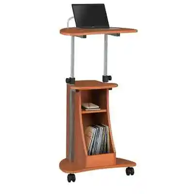 Tall Computer Stand With Wheels Rolling Adjustable Laptop Table Desk Mobile Cart • $110.99