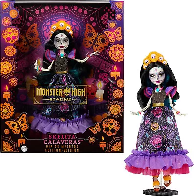 Monster High DollSkelita Calaveras Dia De Muertos，with Skull & Marigold Details • $40.98