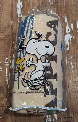 Vintage CHATHAM 1965 PEANUTS Snoopy LETS TAKE A HIKE HAPPY CAMPERS BLANKET W/BAG • $50