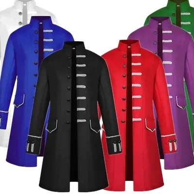 Men Medieval Renaissance Tailcoat Steampunk Tuxedo Coat Jacket Helloween Costume • $25.65