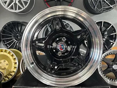 $1537.21 • Buy New 17 Inch 4X100 ALPINA Style 24 Old School Deep Dish BLACK Wheels For BMW E30