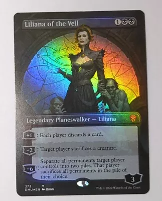 MTG DMU Liliana Of The Veil Dominaria United 373 Boarderless Foil Mint • $15.95