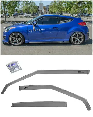 EOS Visors For 12-17 Hyundai Veloster In-Channel Side Vent Window Rain Guards • $32.99