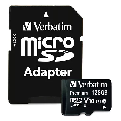 Verbatim 128GB Micro SDXC Memory Card File Storage W/ SD Adaptor Class 10 UHS-I • $32