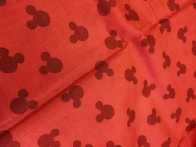 Mickey Red Cotton Fabric Mickey Head Fabric By The Yard Mickey Red Fabric • $5