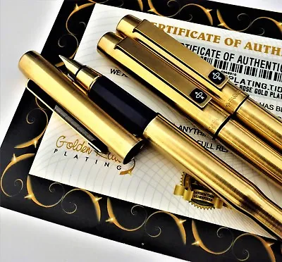 24k Gold Plated Parker 25 Flighter Fountain Jotter Writing Pen Pencil Set Gift • $485.68