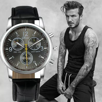 Men’s/Boy's: David Beckham Style Chronograph Designer Sports Watch Black Strap • £9.95