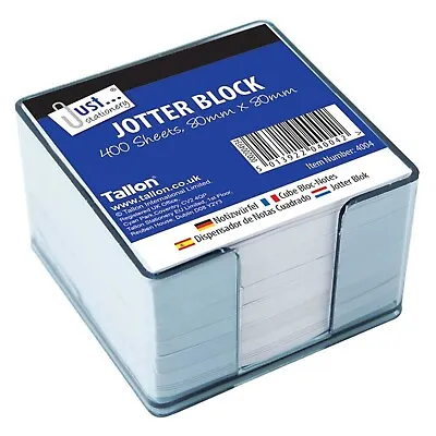 Jotter Block Memo Pad 400 Sheets Paper Office Holder Notes Plastic Holder Case • £5.19