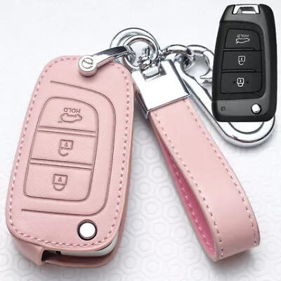 Flip Remote Key Cover Case Fob Holder For Hyundai I30 I35 I40 Solaris Kona Pink • $29.69