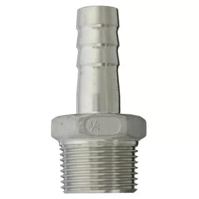 3/4  NPT X 1/2  Barb Hose Fitting: Stainless Steel Long Lasting: 3/4 Npt To 1/2 • $12.99