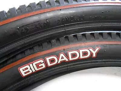 BIG DADDY Bicycle Tires NOS Huffy Red Line IN 26 X 2.35 Bike Pair With Tubes • $99.99
