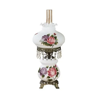 Touch Of Class Olivia Jane Hurricane Table Lamp - White - Antique Brass Metal... • $254.93