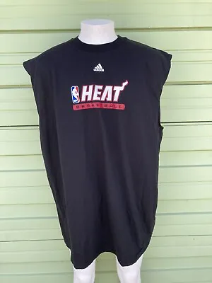 Nba Miami Heat Adidas Men Warm Up Black Shirt Sweatshirt 3xlt #3831 New No Tags • $19.49