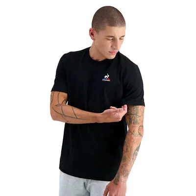 Le Coq Sportif Men's Saison Short Sleeve Black Cotton T-Shirt S • £18.60
