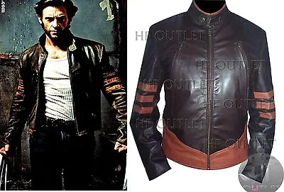 $89.99 • Buy Xmen Origins Wolverine - Hugh Jackman Dark Brown Leather Jacket - All Sizes 