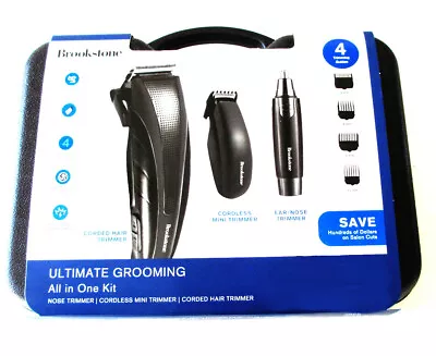 Brookstone Ultimate Grooming All In One Kit ~Hair/Nose Cordless Trimmer ++ NEW • $28