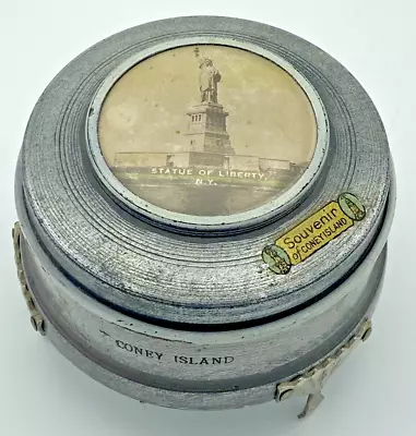 1936 Art Deco Coney Island Brooklyn New York Metal Souvenir Trinket Box • $10