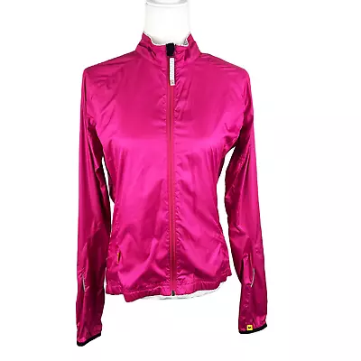 Mavic Cycling Jacket Women US Medium Pink Duralite Soft Tech Windbreaker Pocket • $25