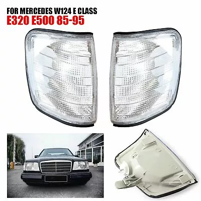 $33.24 • Buy 2pc White Turn Signal Corner Light Lens For Mercedes W124 E ClassE320E500 85-95 