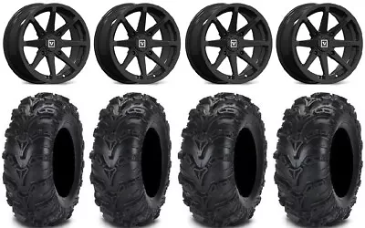 Valor V01 14  Wheels Black 28  Mud Lite II Tires Kawasaki Brute Force IRS • $1055.46