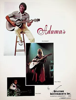 1978 Ovation Adamas Guitar Glen Campbell Nancy Wilson Marcel Dadi - Vintage Ad • $12.57