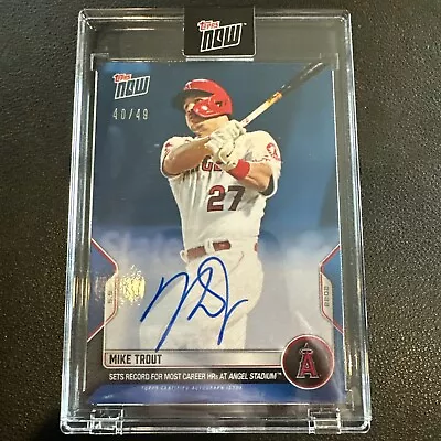 2022 MLB Topps Now Mike Trout Auto 40/49 SSP Factory Sealed Angels HR Record! 🐐 • $349.99