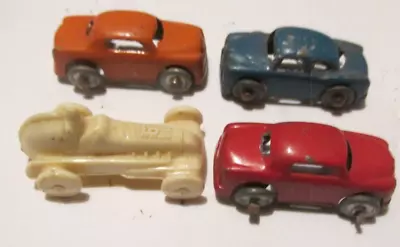 Vintage Tiny Toy Cars 1 1/2  Long 4- One Plastic Race Car-4-metal Passengar Cars • $12