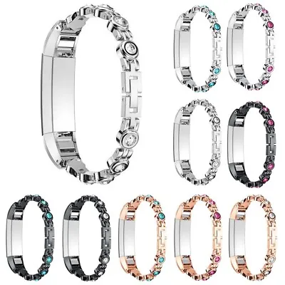 StrapsCo Stainless Steel Metal W/ Rhinestones Bracelet For Fitbit Alta & HR • $47.85