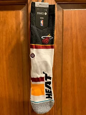 Stance NBA Miami Heat Shortcut 2 Infiknit Crew Socks Men’s L 9-13 NWT • $13.99