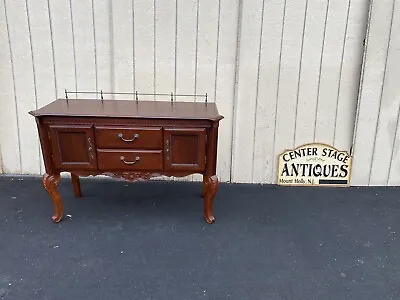 65117  Mahogany Buffet Sideboard Cabinet With Brass Gallery • $385