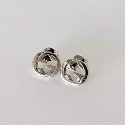 Gucci Earrings GG Interlocking Silver 925 Stud Type Round Shape Accessories • $344.17