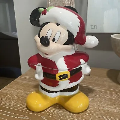 Mickey Mouse Santa Cookie Jar Canister Holiday Christmas BRAND NEW • $49
