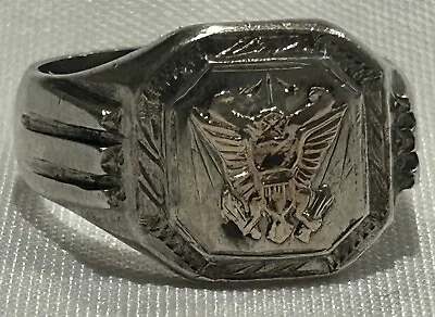Rare Vintage 10k Gold & Sterling Silver WWII US ARMY Ring 🇺🇸 World War 2 🦅 • $200