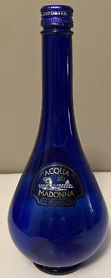 Vintage 1997 Acqua Della Madonna Teardrop Cobalt Blue Bottle 750ML • $17.99