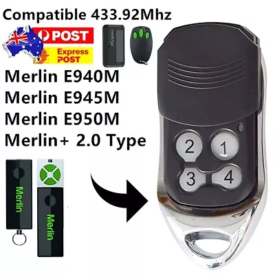 For Merlin+ 2.0 E945M E950M E940M Garage Gate Door Remote Control 433.92mhz AU • $15.76