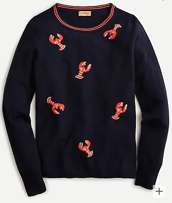 J Crew Sz: XXS Cashmere Crewneck Sweater In Flying Lobsters Print AM102 • $98