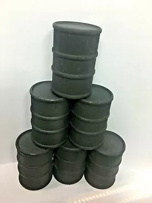 G Scale Oil Drums railroad Carcoal Gray 1/24 Diorama Model Train Cargo Set Of 6 • $7.95